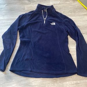 Northface navy fleece sweatshirt with 1/2 zipper